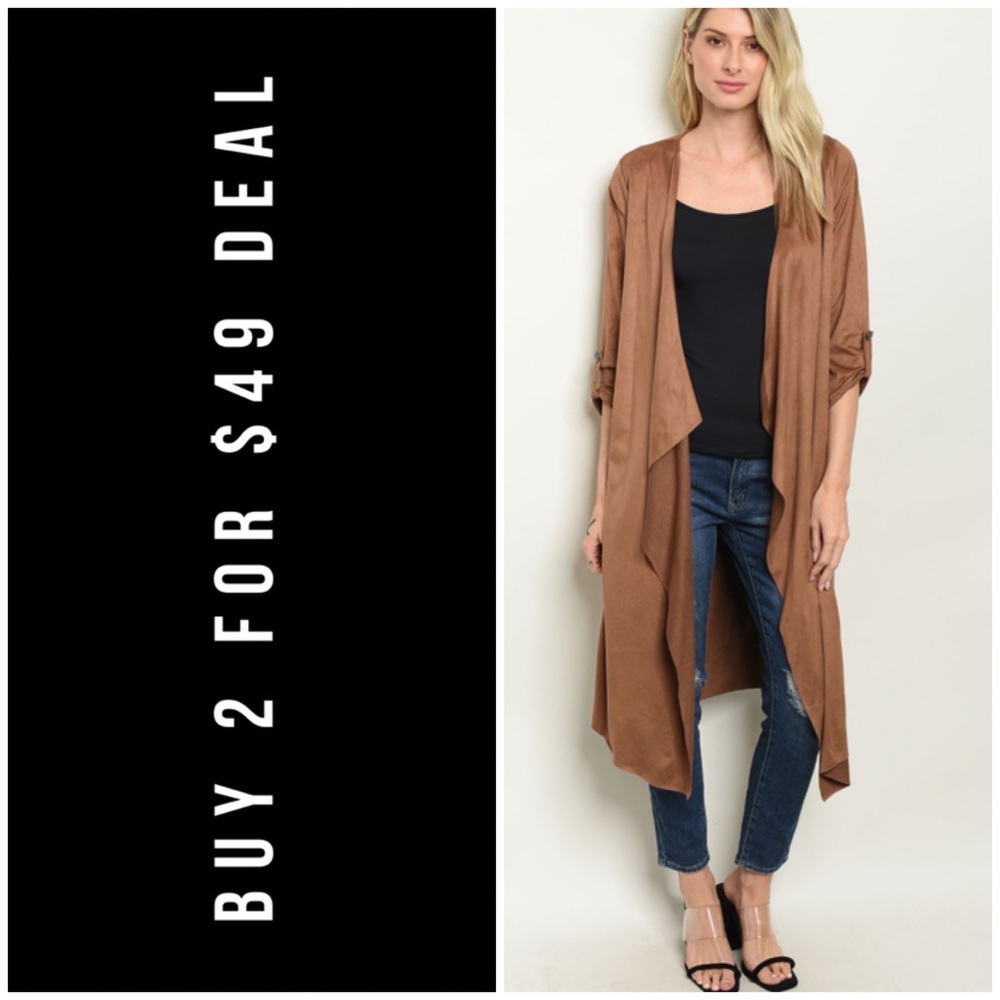 ❄️CAMEL SUEDE CARDIGAN